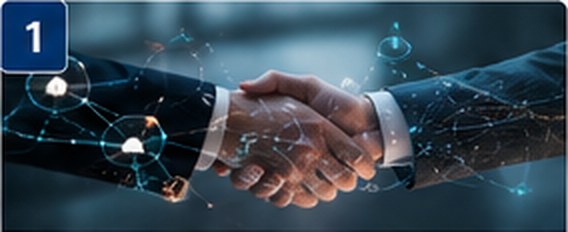 Business owners and a website professional connecting around a digital project